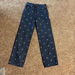 J. Crew Factory Size 25 Slim Wide Leg - Embroidered Bow